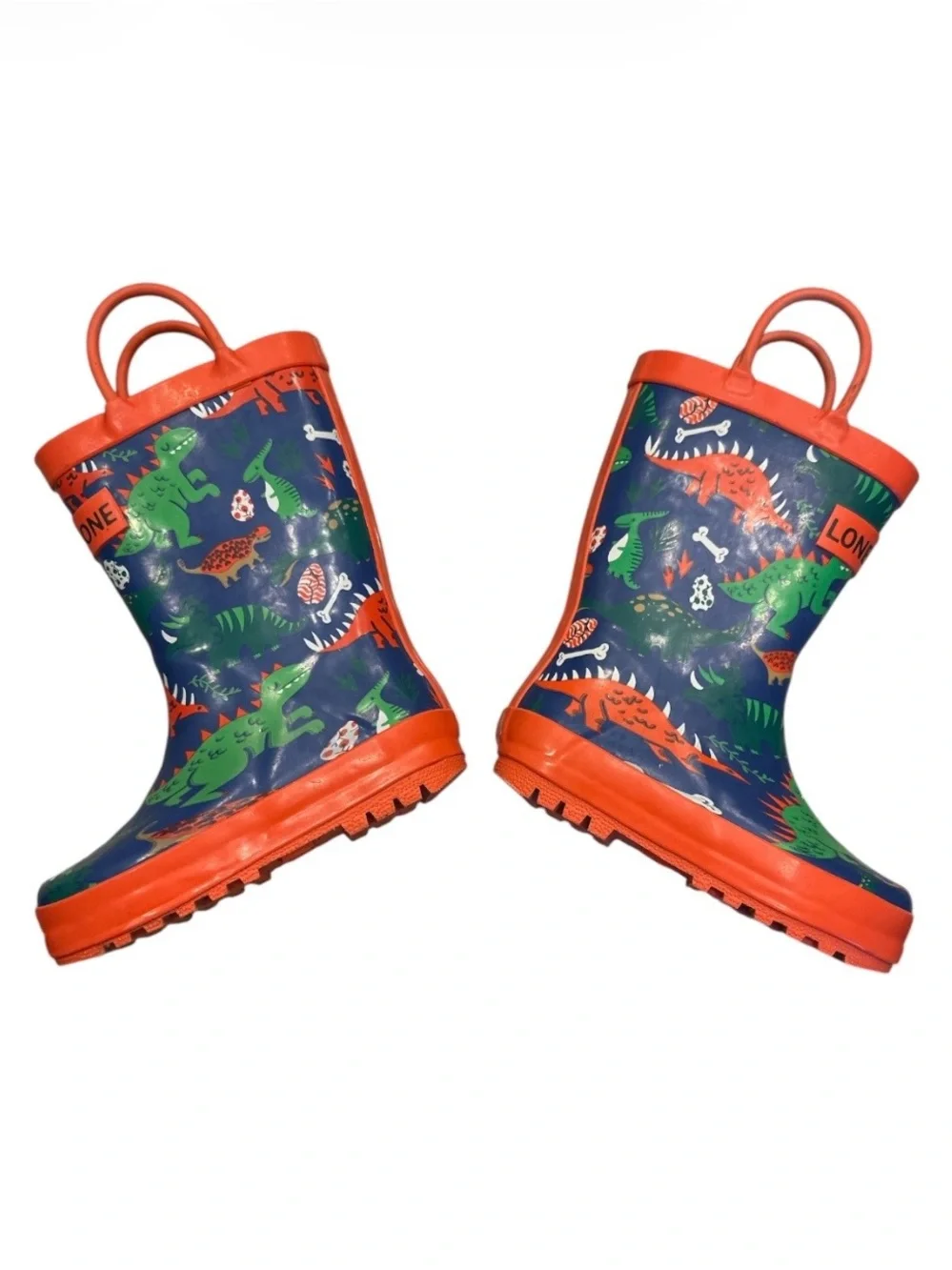 Lone Cone Dinosaur Rain Boots Kids Size US 7 / EU 24 Waterproof Rubber Rainwear